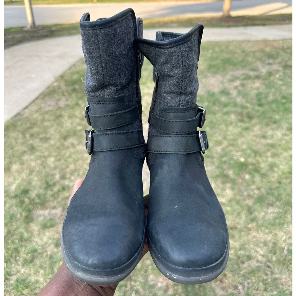 UGG Simmens Waterproof Leather‎ Boots Women's Size 6 Black